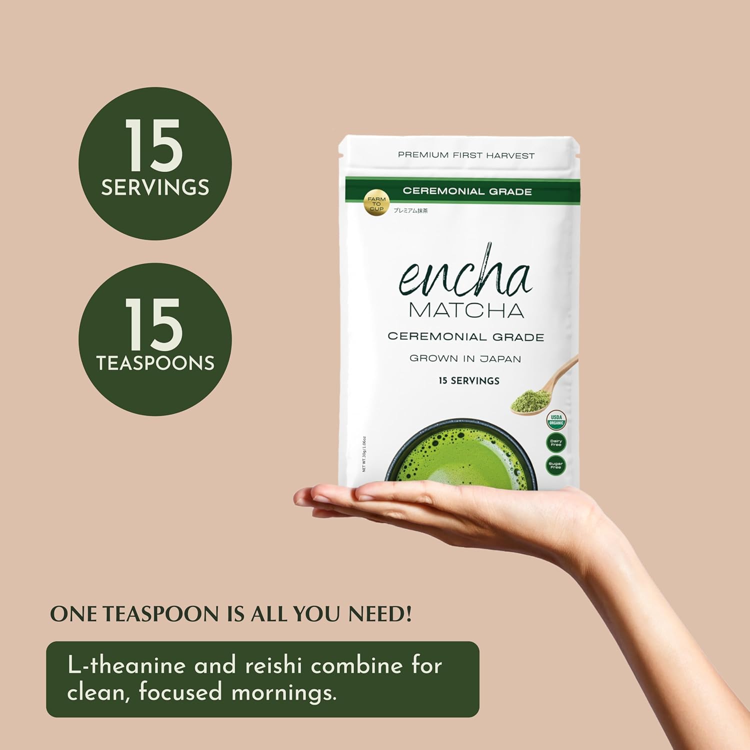 Encha Organic Ceremonial Grade Matcha view 4