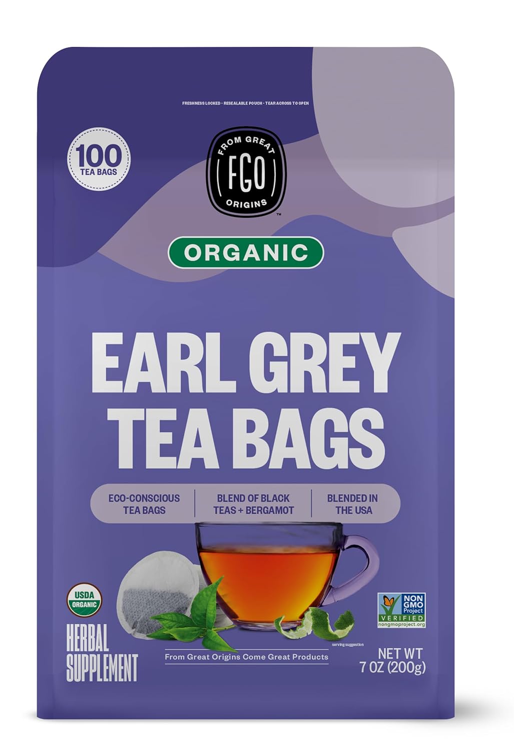 From Great Origins Organic Earl Grey Black Tea