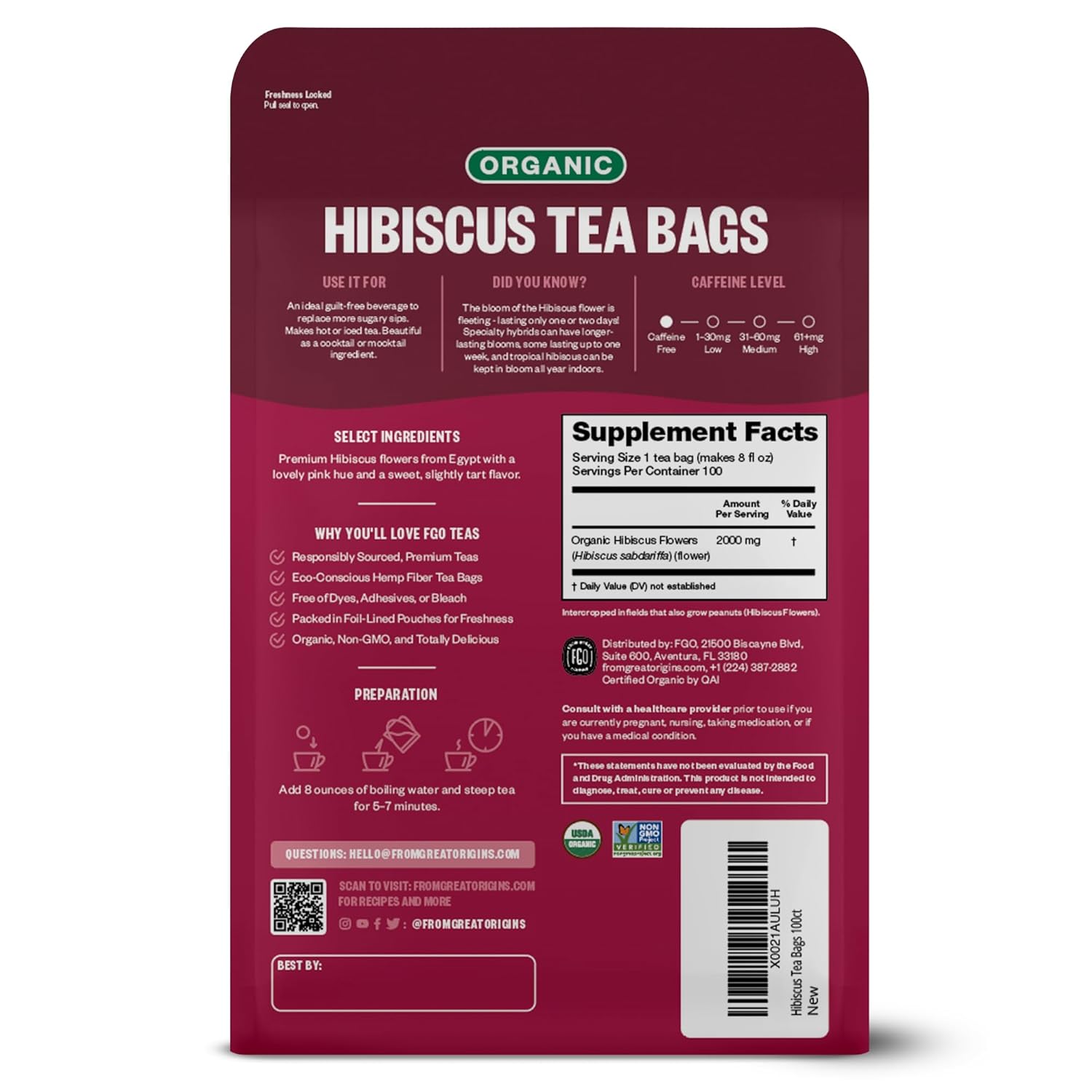 From Great Origins Organic Hibiscus Tea view 2