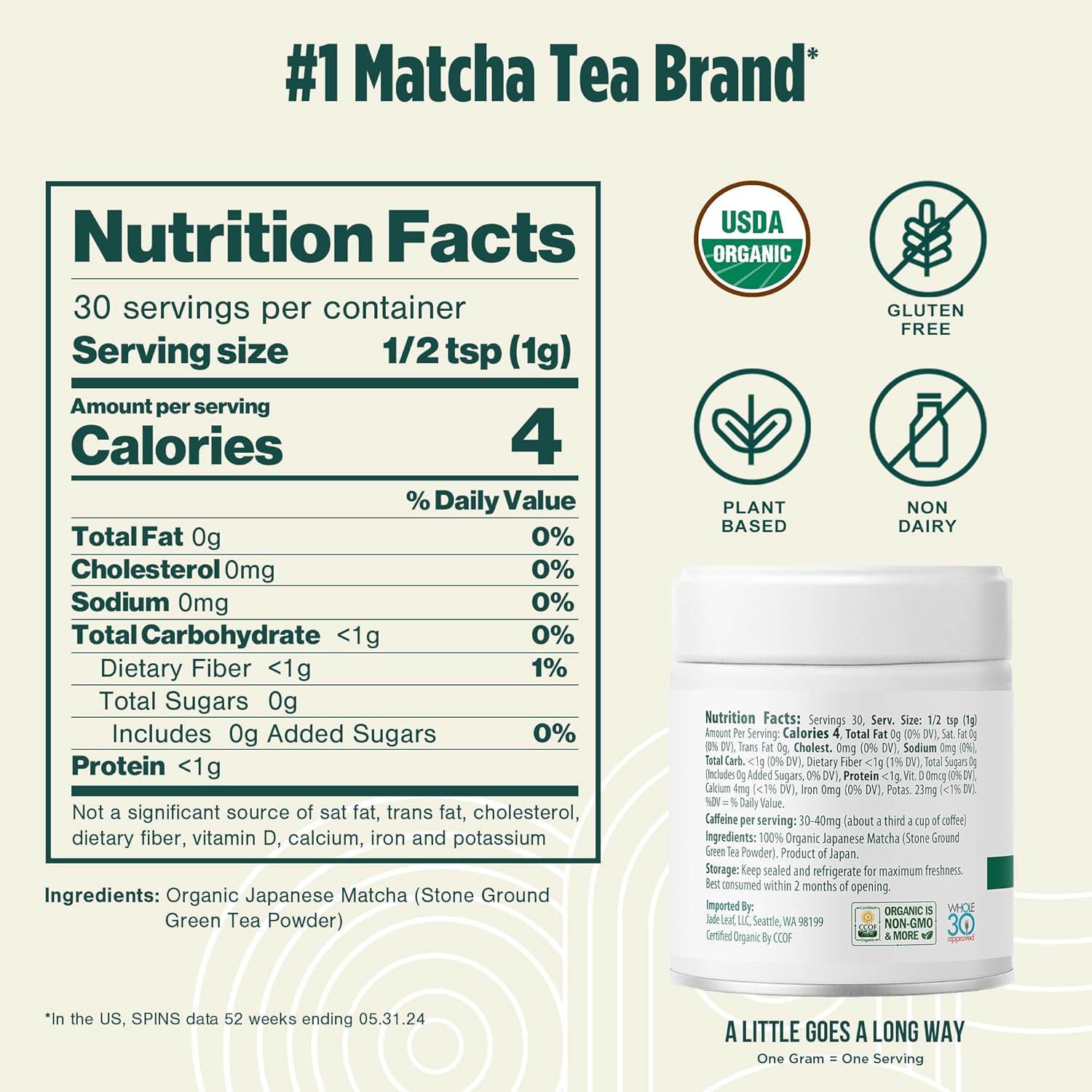 Jade Leaf Matcha Organic Premium Ceremonial Grade view 2