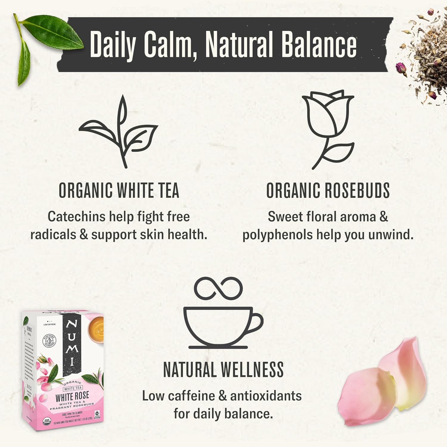 Numi Organic White Rose Tea view 3