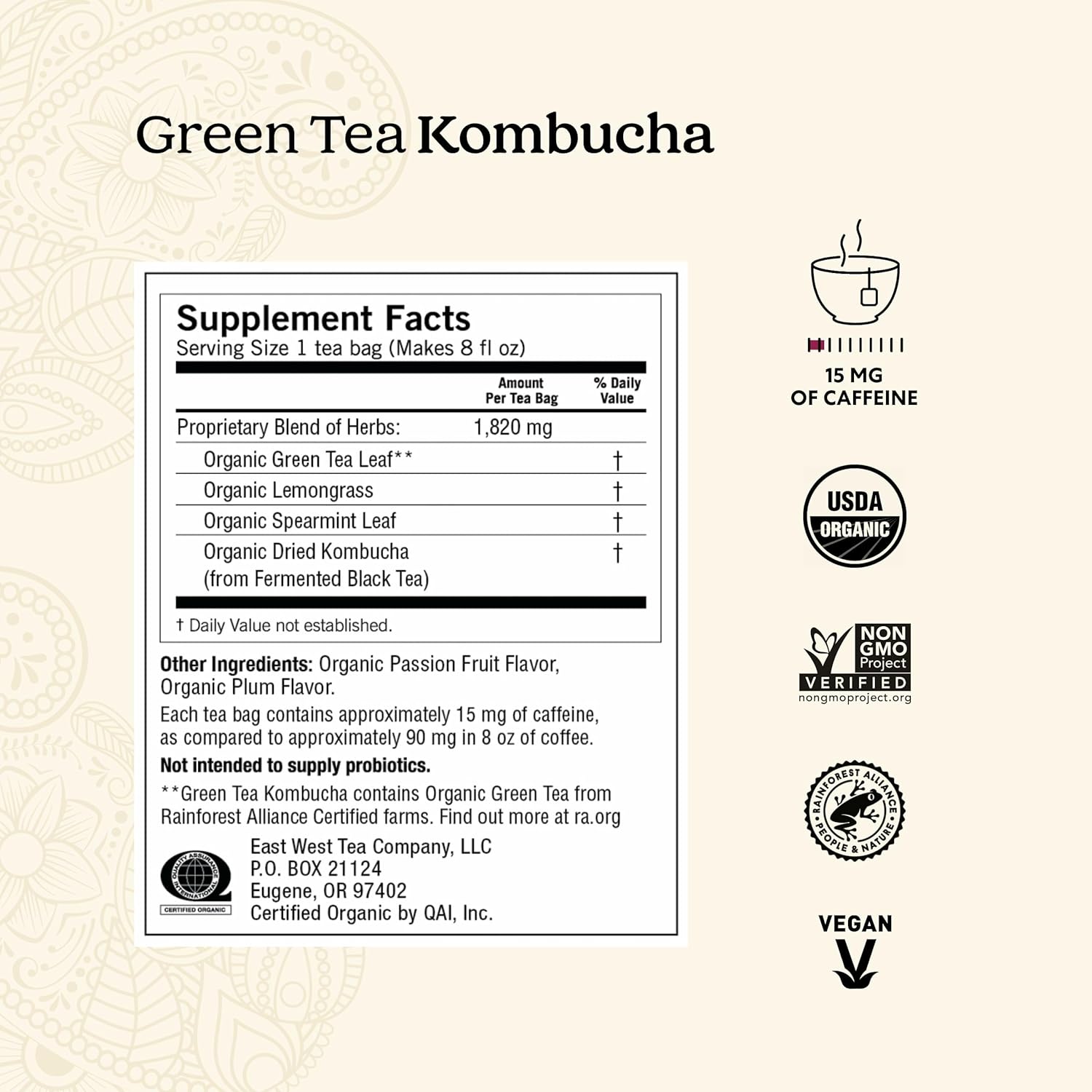 Yogi Green Tea Kombucha - Organic Antioxidant Support view 2