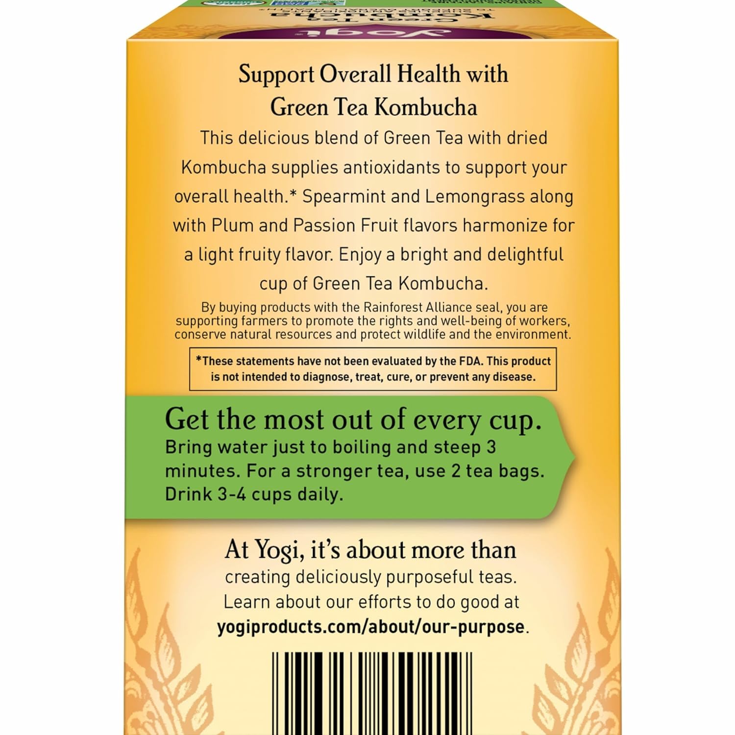 Yogi Green Tea Kombucha - Organic Antioxidant Support view 3