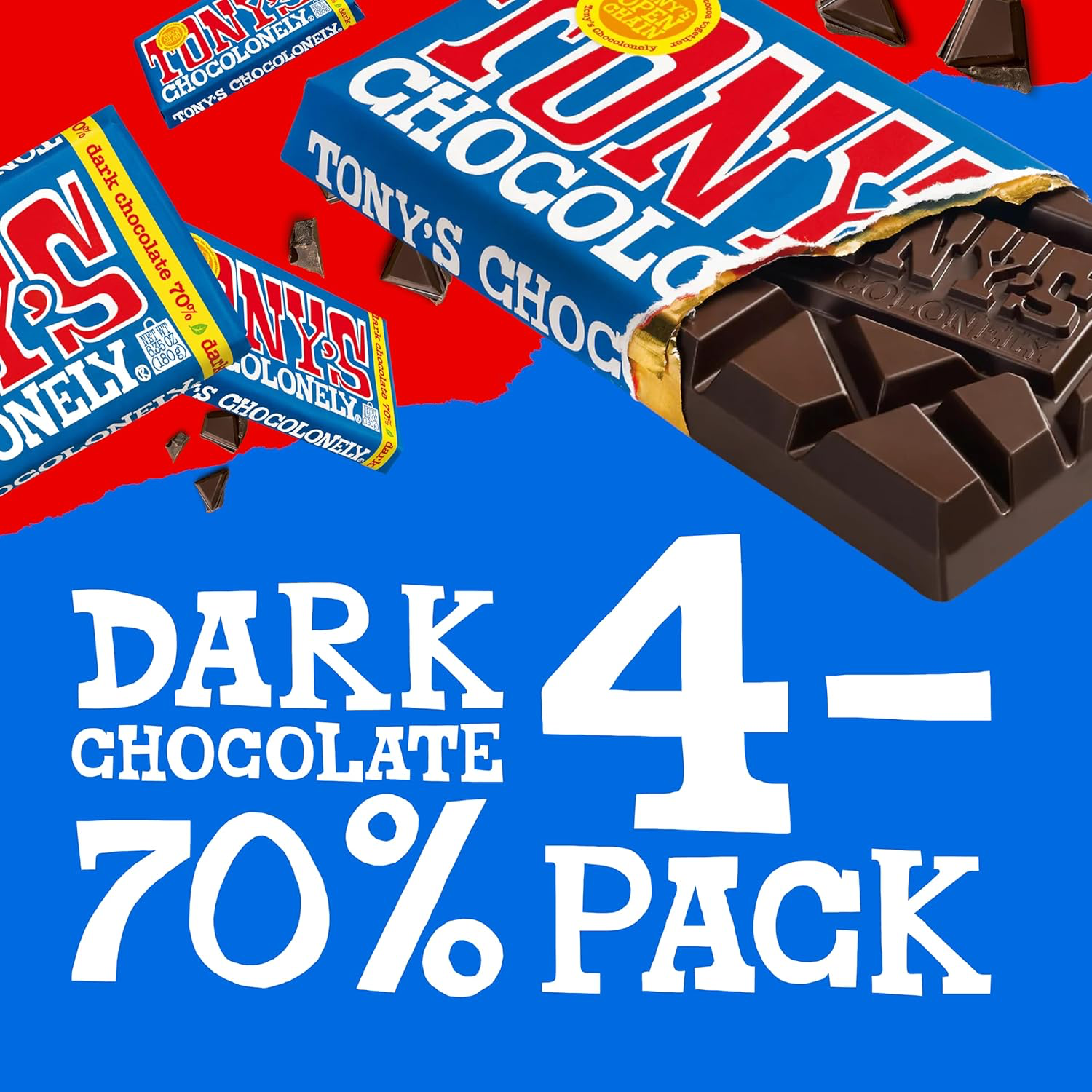Tonys Chocolonely Dark Chocolate 70% Cacao view 4