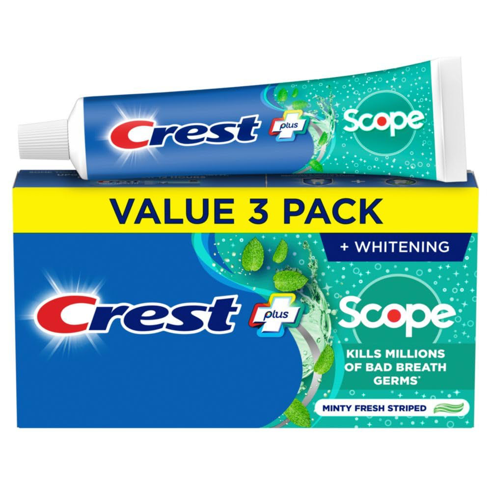 Crest + Scope Whitening Toothpaste, 3-Pack