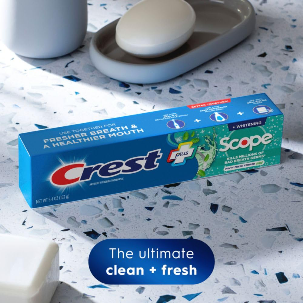 Crest + Scope Whitening Toothpaste, 3-Pack view 2
