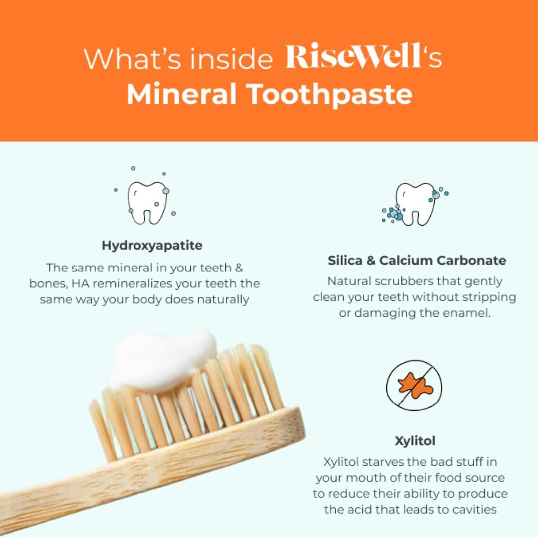 RiseWell Mineral Toothpaste - All Natural Toothpaste with Hydroxyapatite - Made in The USA view 4