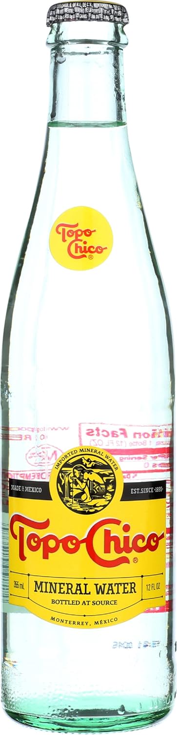 Topo Chico Original Natural Mineral Water, 12 FL Oz Glass Bottle (Pack of 24)