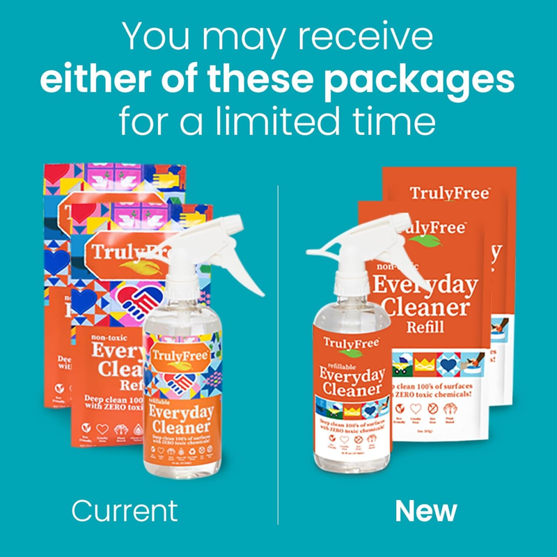 Truly Free Everyday Cleaner - Multipurpose Cleaner Spray, Kitchen Counter Cleaner, Natural Cleaning Products, Multi-Surface Household Solution - Pack of 3 view 2