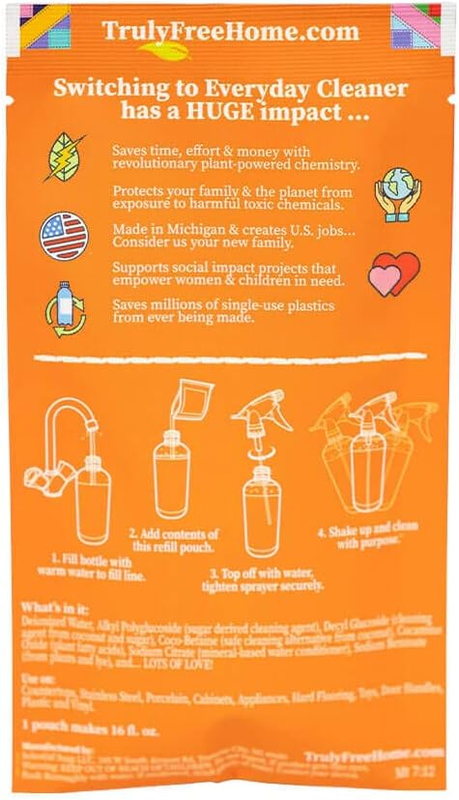 Truly Free Everyday Cleaner - Multipurpose Cleaner Spray, Kitchen Counter Cleaner, Natural Cleaning Products, Multi-Surface Household Solution - Pack of 3 view 3