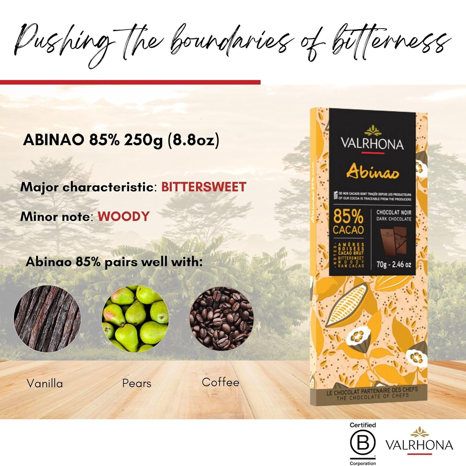 Valrhona Abinao Dark Chocolate 85% Cacao view 2