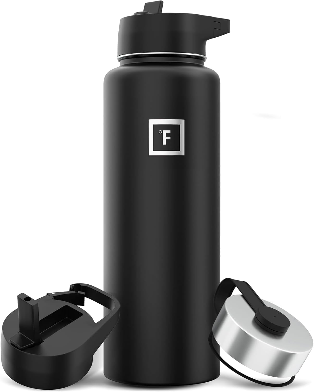 IRON FLASK Sports Water Bottle - 40 oz Wide Mouth Insulated Stainless Steel