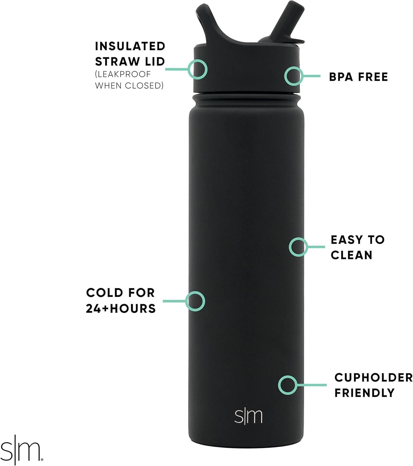 Simple Modern Summit Water Bottle with Straw Lid, 22oz view 2