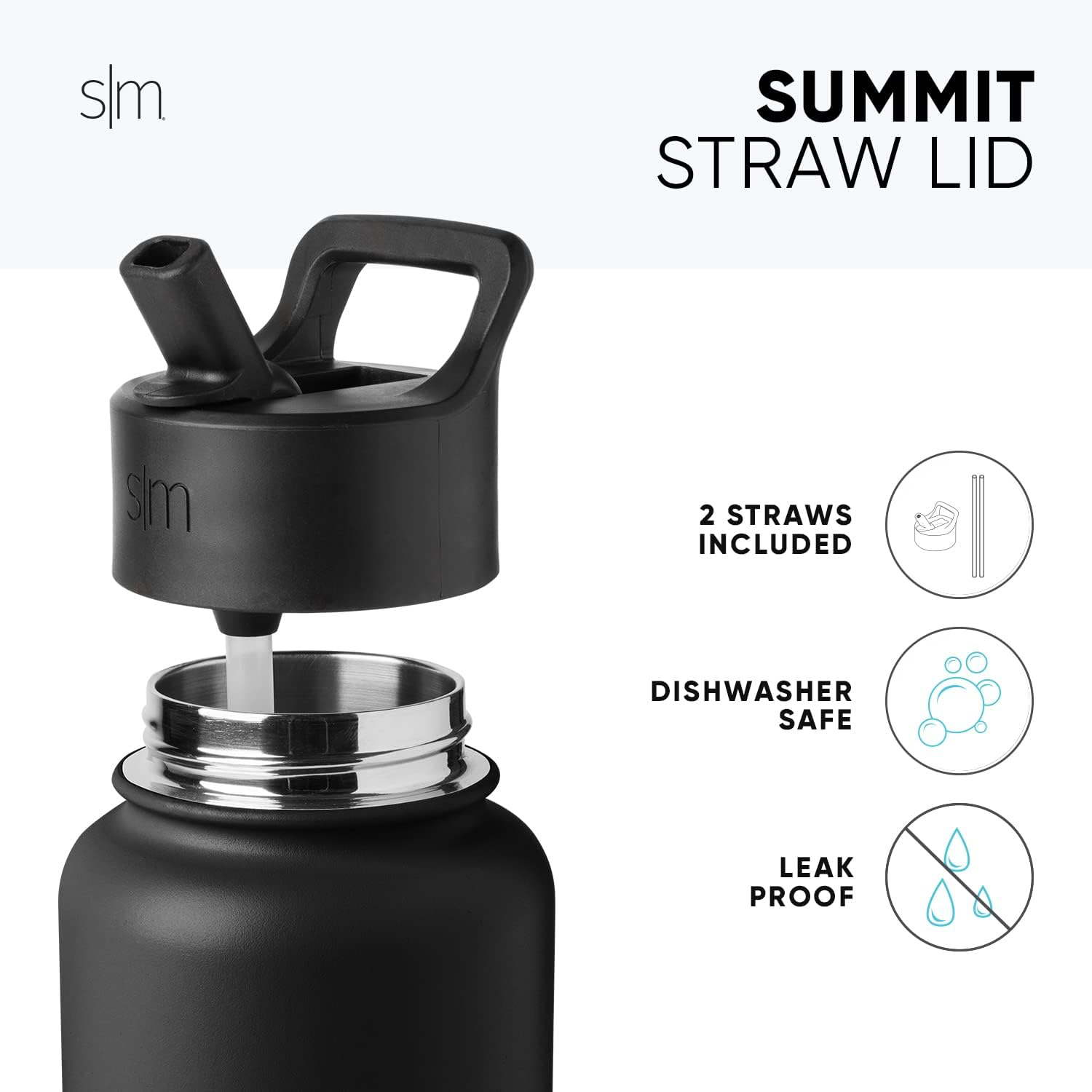 Simple Modern Summit Water Bottle with Straw Lid, 22oz view 3