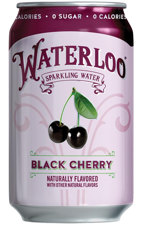 Waterloo Sparkling Water, Black Cherry Naturally Flavored, 12 Fl Oz Cans (Pack of 12) – Zero Calories and Zero Sugar or Sweeteners view 3