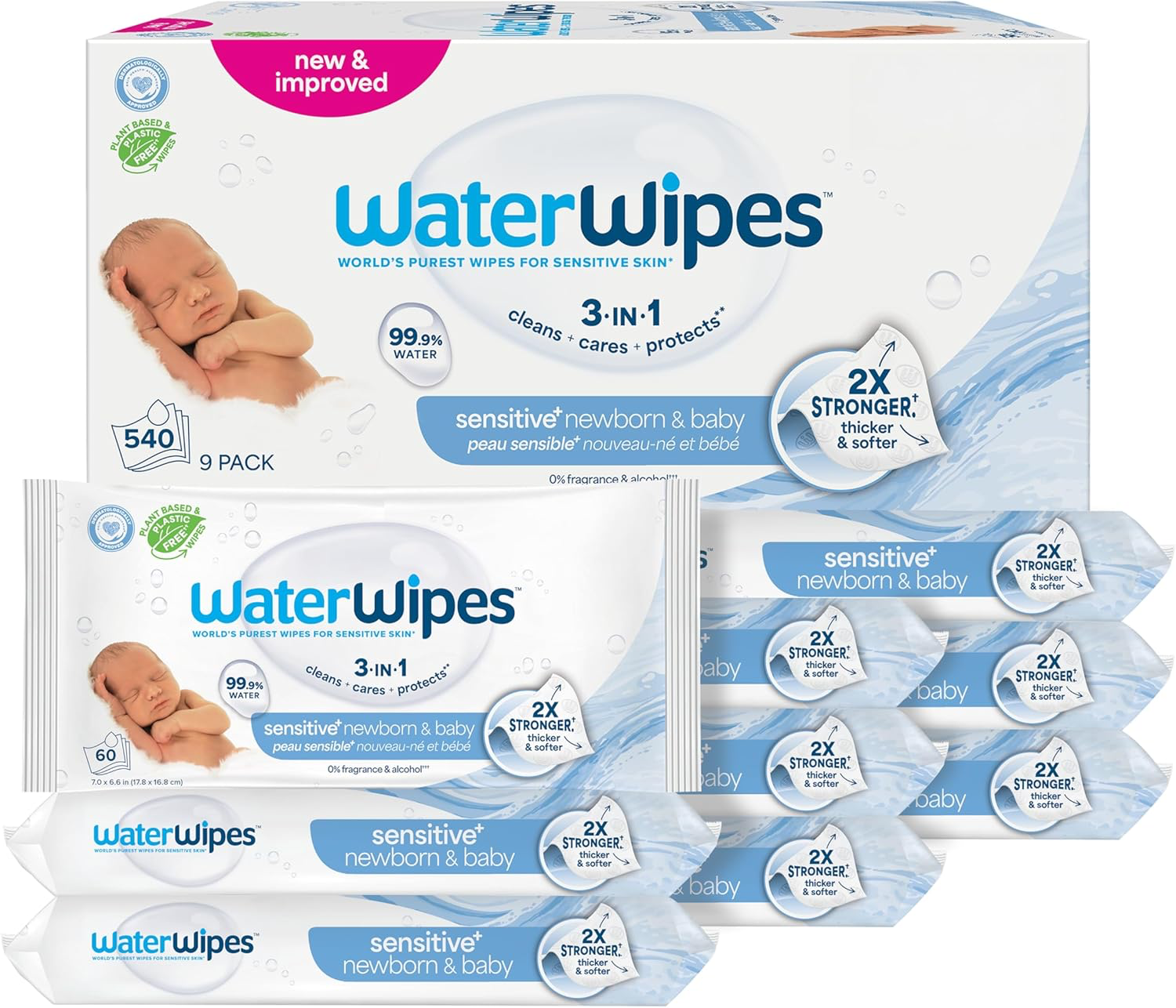 WaterWipes Sensitive+