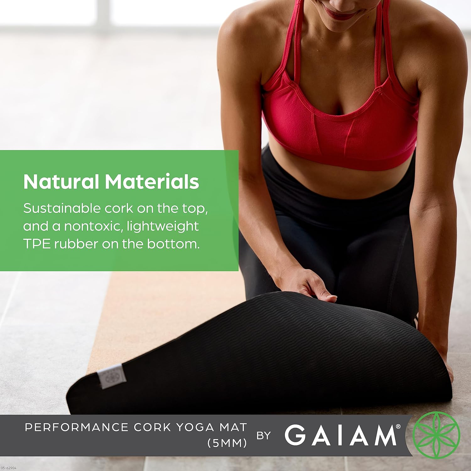 Gaiam Cork Yoga Mat - 68"x24" view 2