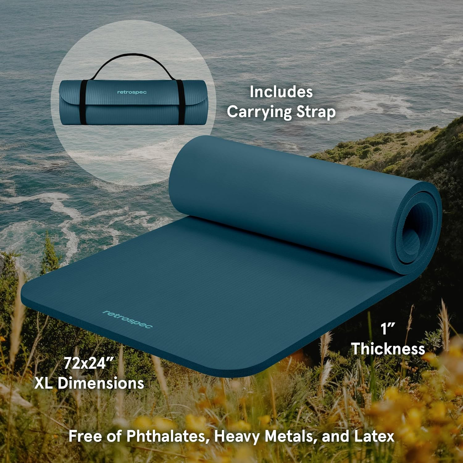 Retrospec Solana Yoga Mat 1" Thick view 2